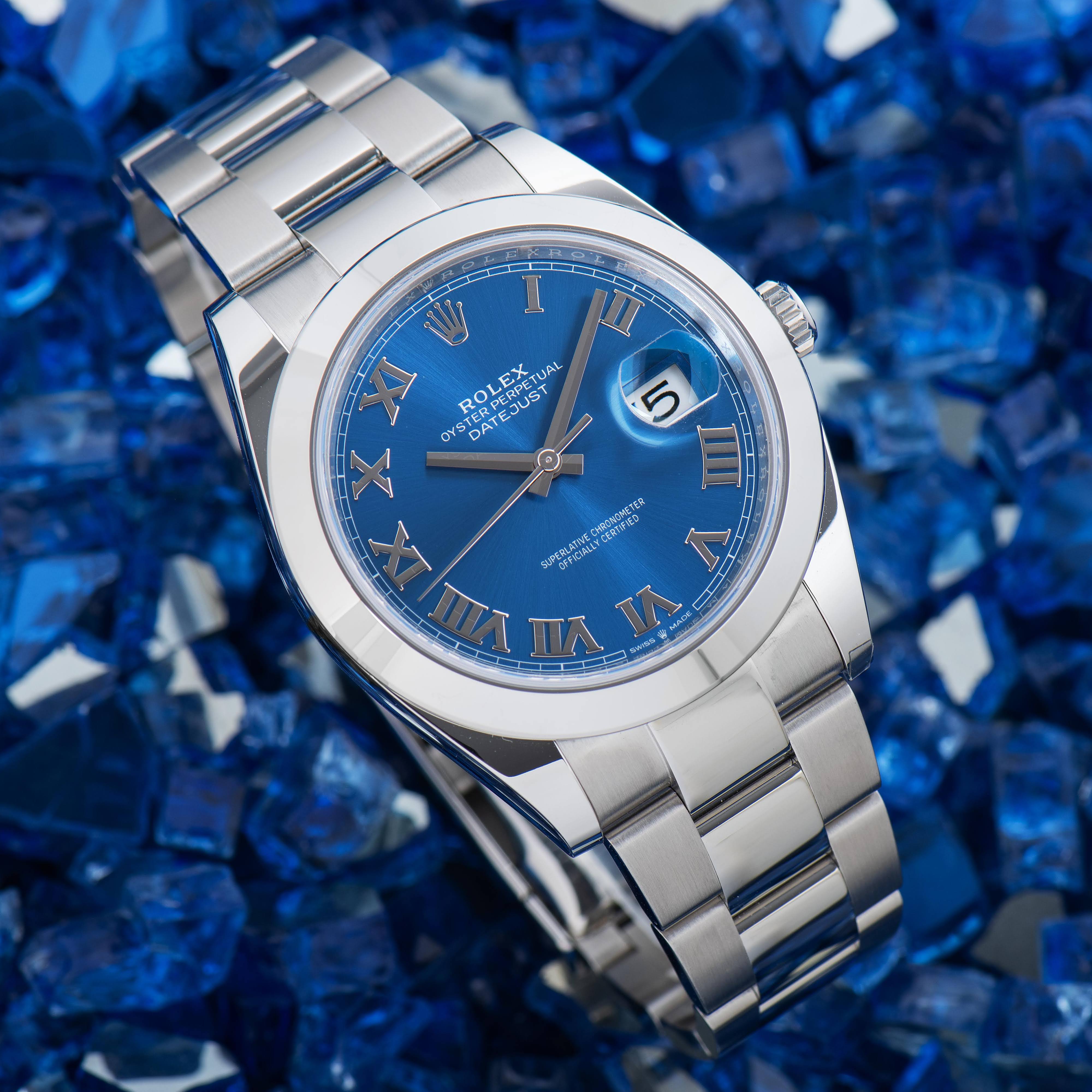 Rolex Datejust 41 "Azzurro" Blue Roman Dial Oyster