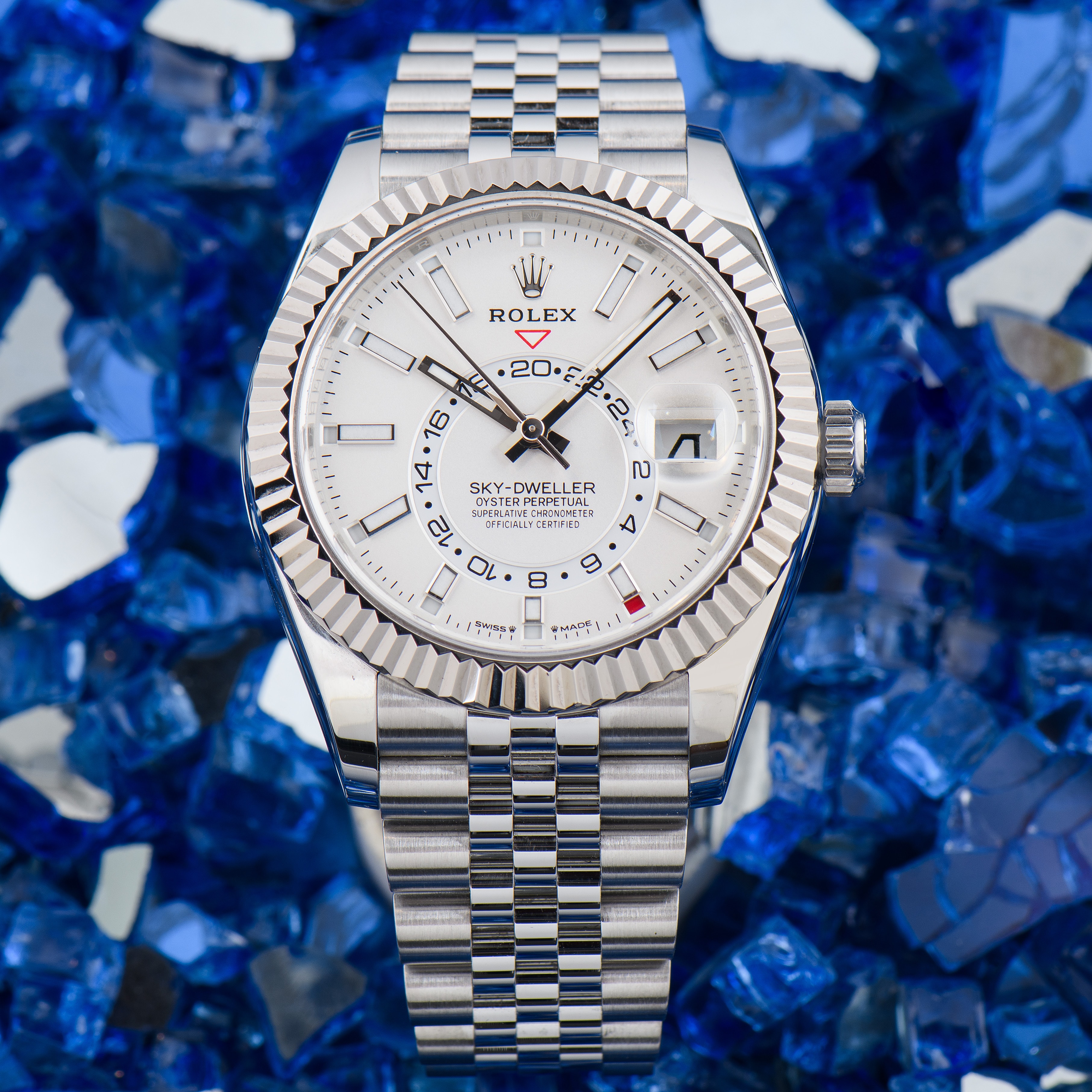 Rolex Sky-Dweller White Rolesor Intense White Dial Jubilee